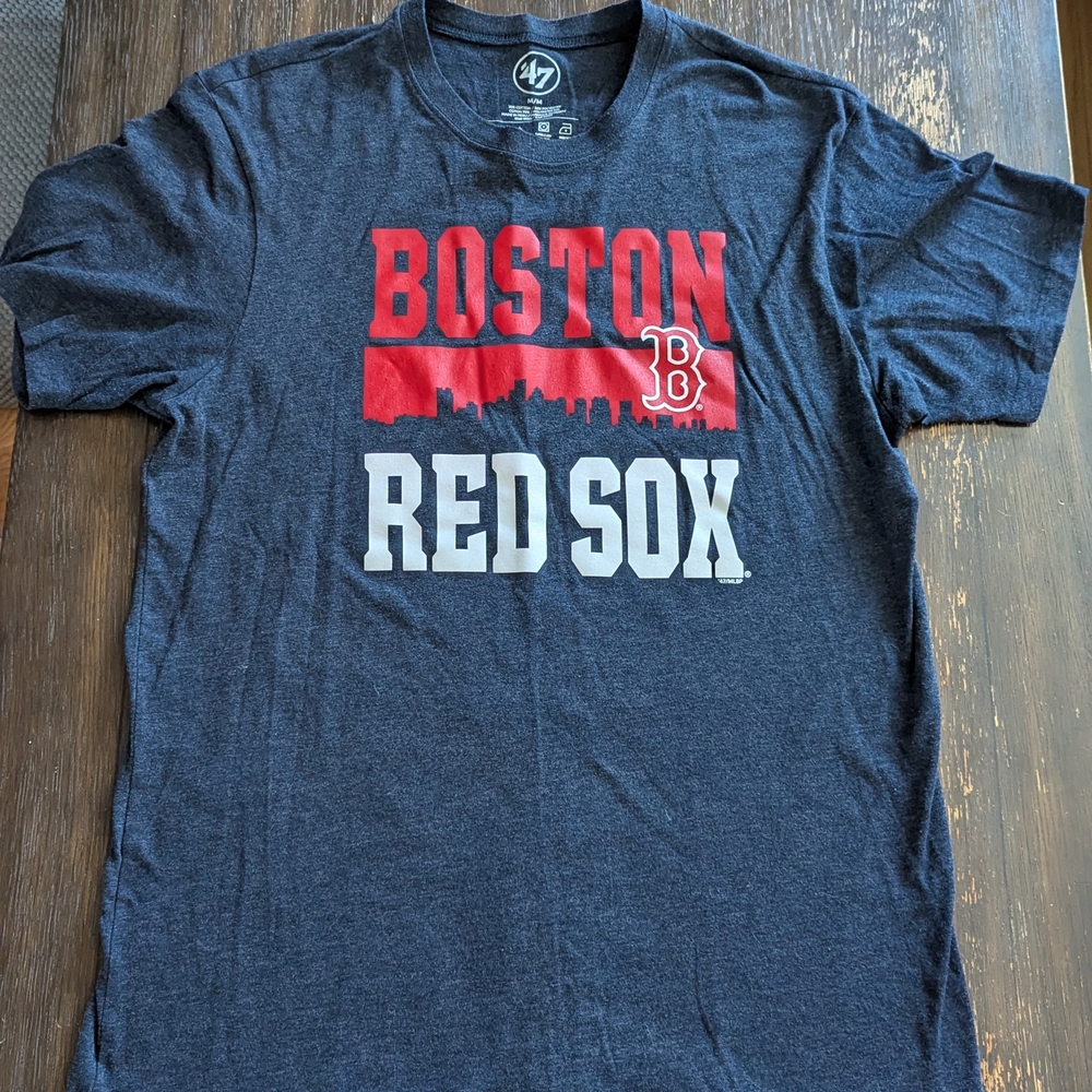 47 Red Sox Gray and Red Short Sleeve Tee